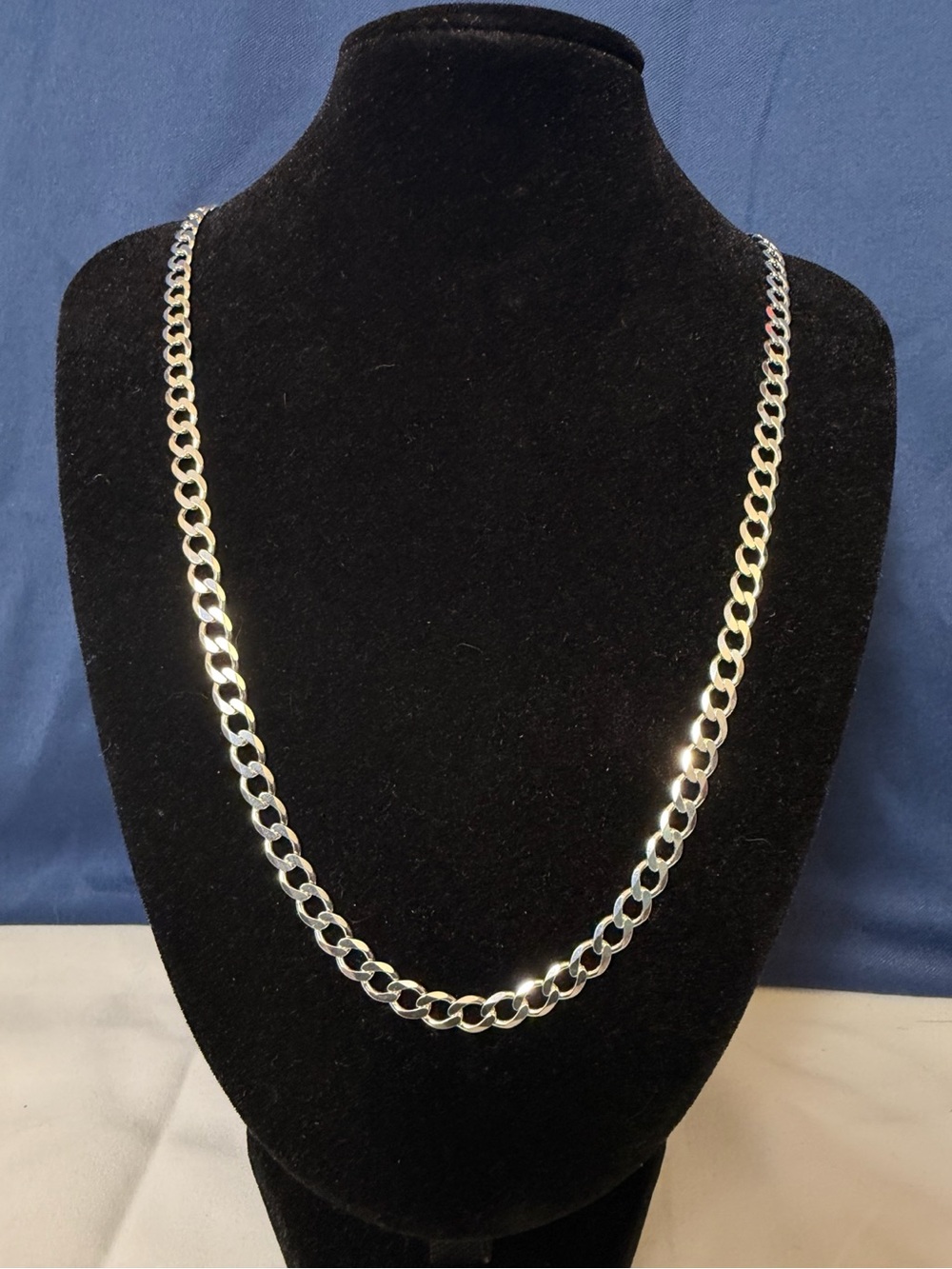 22” Solid 925 5mm Sterling Silver Curb Chain